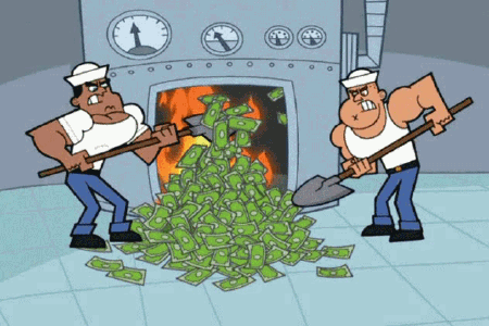 Shovelling money into the Furnace