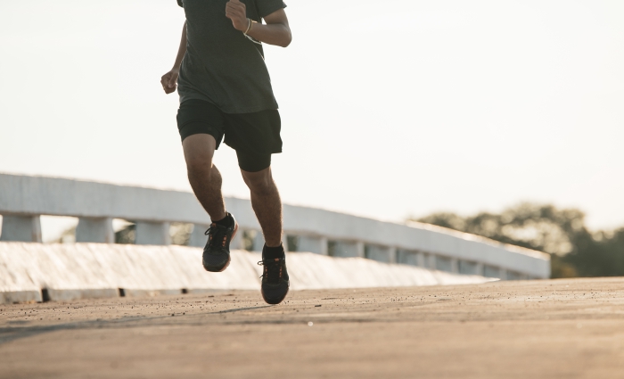 Man running in the sun